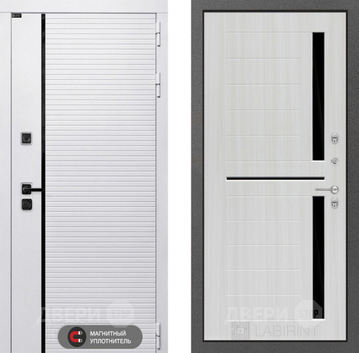 Входная металлическая Дверь Лабиринт (LABIRINT) Royal 02 Сандал белый в Егорьевске