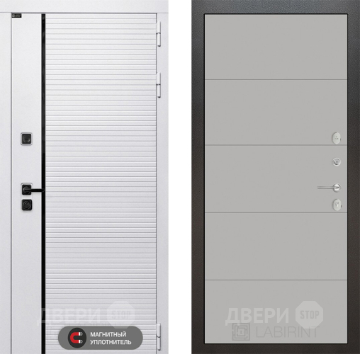 Входная металлическая Дверь Лабиринт (LABIRINT) Royal 13 Грей софт в Егорьевске