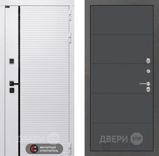 Входная металлическая Дверь Лабиринт (LABIRINT) Royal 13 Графит софт в Егорьевске