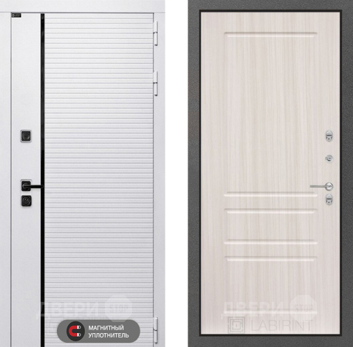 Входная металлическая Дверь Лабиринт (LABIRINT) Royal 03 Сандал белый в Егорьевске