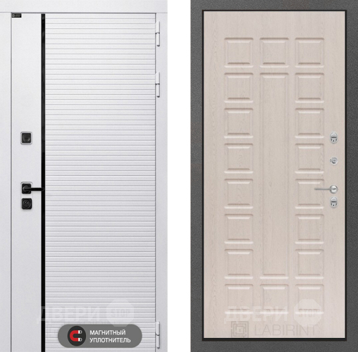 Входная металлическая Дверь Лабиринт (LABIRINT) Royal 04 Беленый дуб в Егорьевске