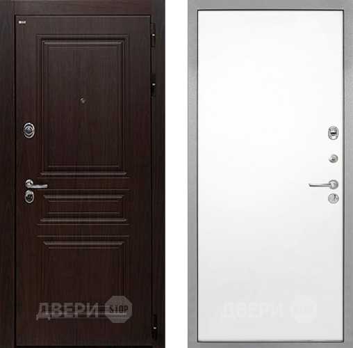 Входная металлическая Дверь Интекрон (INTECRON) Брайтон Тиковое Дерево Гладкая Силк Сноу в Егорьевске