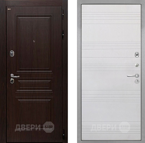 Входная металлическая Дверь Интекрон (INTECRON) Брайтон Тиковое Дерево ФЛ-316 Белый ясень в Егорьевске