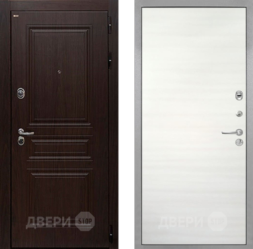 Входная металлическая Дверь Интекрон (INTECRON) Брайтон Тиковое Дерево Гладкая Дуб сильвер поперечный в Егорьевске