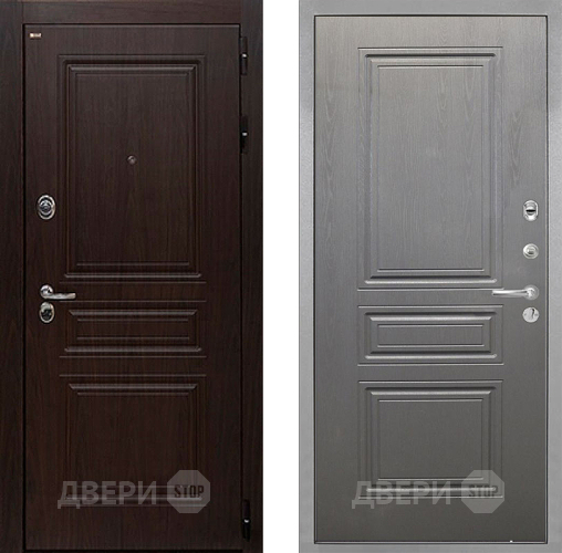 Входная металлическая Дверь Интекрон (INTECRON) Брайтон Тиковое Дерево ФЛ-243 Графит вуд дуб в Егорьевске