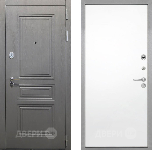 Входная металлическая Дверь Интекрон (INTECRON) Брайтон Графит Гладкая Силк Сноу в Егорьевске