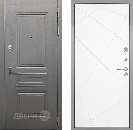 Входная металлическая Дверь Интекрон (INTECRON) Брайтон Графит Лучи-М Софт милк в Егорьевске