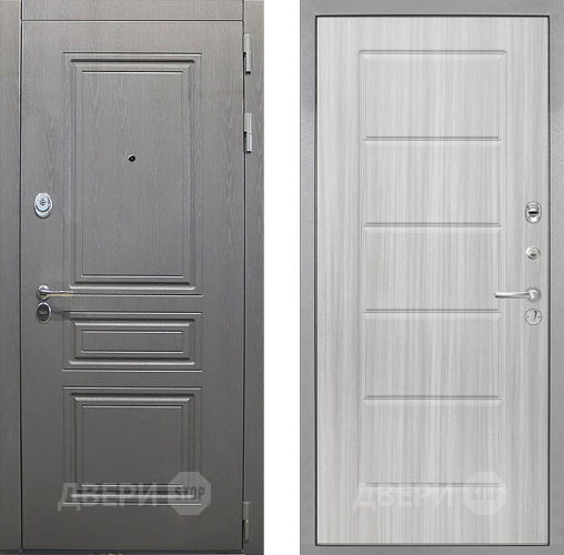 Входная металлическая Дверь Интекрон (INTECRON) Брайтон Графит ФЛ-39 Сандал белый в Егорьевске