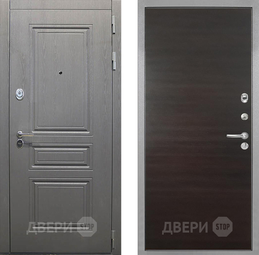 Входная металлическая Дверь Интекрон (INTECRON) Брайтон Графит Гладкая Эковенге поперечный в Егорьевске