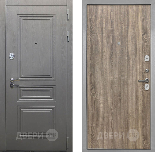 Входная металлическая Дверь Интекрон (INTECRON) Брайтон Графит Гладкая Дуб турин в Егорьевске