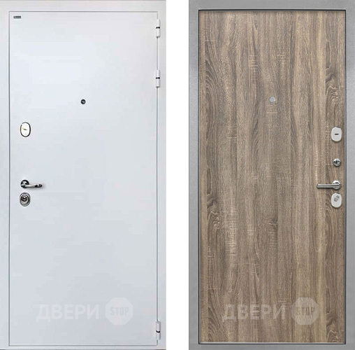 Входная металлическая Дверь Интекрон (INTECRON) Колизей White Гладкая Дуб турин в Егорьевске
