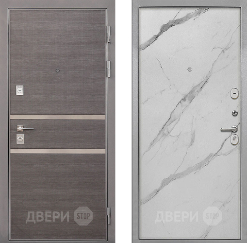 Входная металлическая Дверь Интекрон (INTECRON) Неаполь Гладкая Мрамор натуральный арктик в Егорьевске