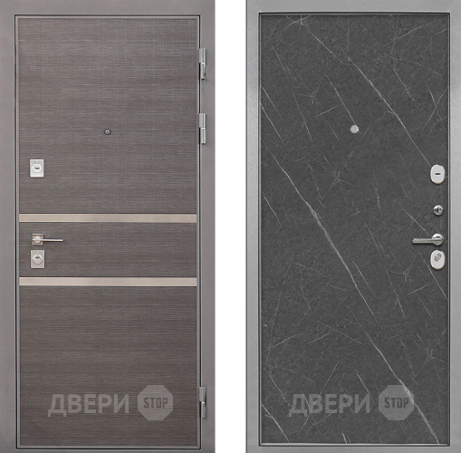 Входная металлическая Дверь Интекрон (INTECRON) Неаполь Гладкая Гранит лава оникс в Егорьевске