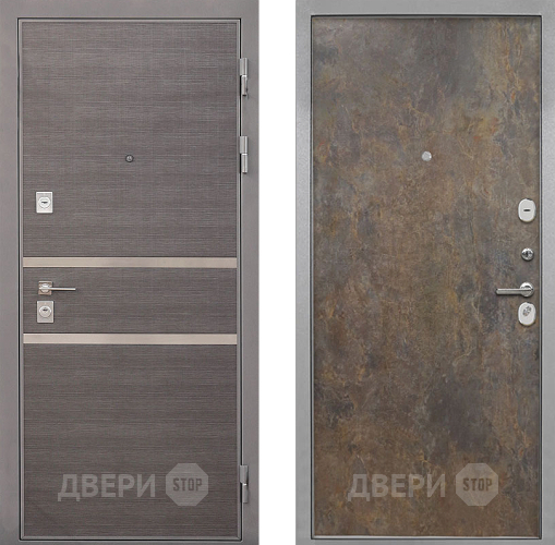 Входная металлическая Дверь Интекрон (INTECRON) Неаполь Гладкая Гранж в Егорьевске