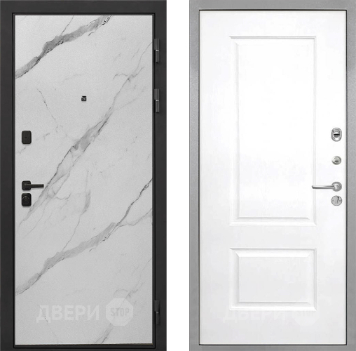Входная металлическая Дверь Интекрон (INTECRON) Профит Black Мрамор Арктик Альба Роял Вуд белый в Егорьевске