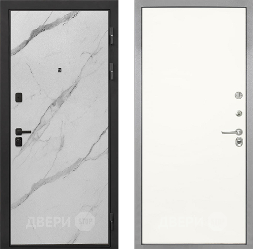 Дверь Интекрон (INTECRON) Профит Black Мрамор Арктик Гладкая Слоновая кость в Егорьевске