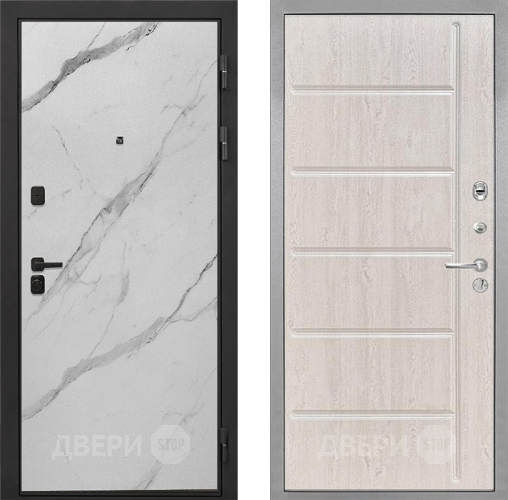 Входная металлическая Дверь Интекрон (INTECRON) Профит Black Мрамор Арктик ФЛ-102 Сосна белая в Егорьевске