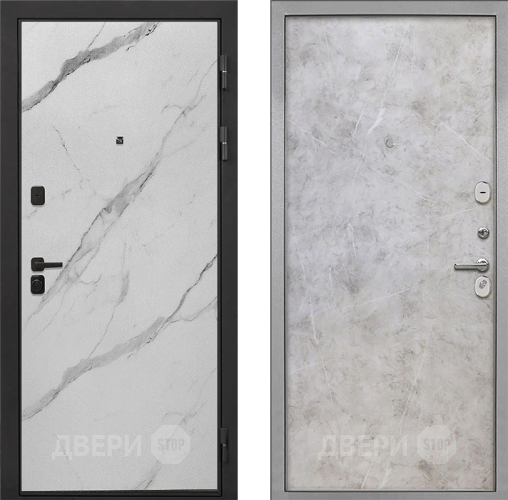 Входная металлическая Дверь Интекрон (INTECRON) Профит Black Мрамор Арктик Гладкая Мрамор светлый в Егорьевске
