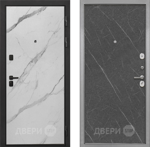 Входная металлическая Дверь Интекрон (INTECRON) Профит Black Мрамор Арктик Гладкая Гранит лава оникс в Егорьевске