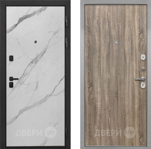 Входная металлическая Дверь Интекрон (INTECRON) Профит Black Мрамор Арктик Гладкая Дуб турин в Егорьевске