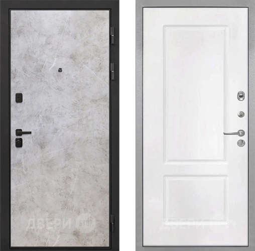 Входная металлическая Дверь Интекрон (INTECRON) Профит Black Мрамор Светлый КВ-2 Белый матовый в Егорьевске