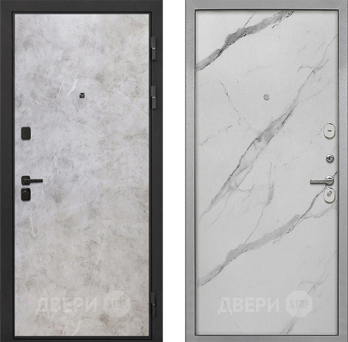 Входная металлическая Дверь Интекрон (INTECRON) Профит Black Мрамор Светлый Гладкая Мрамор натуральный арктик в Егорьевске