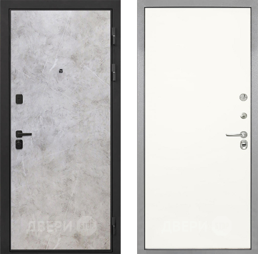 Входная металлическая Дверь Интекрон (INTECRON) Профит Black Мрамор Светлый Гладкая Слоновая кость в Егорьевске