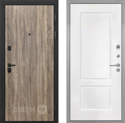 Входная металлическая Дверь Интекрон (INTECRON) Профит Black Дуб Турин КВ-2 Белый матовый в Егорьевске