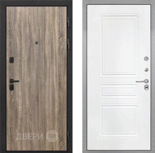 Входная металлическая Дверь Интекрон (INTECRON) Профит Black Дуб Турин ФЛ-243 Белый матовый в Егорьевске