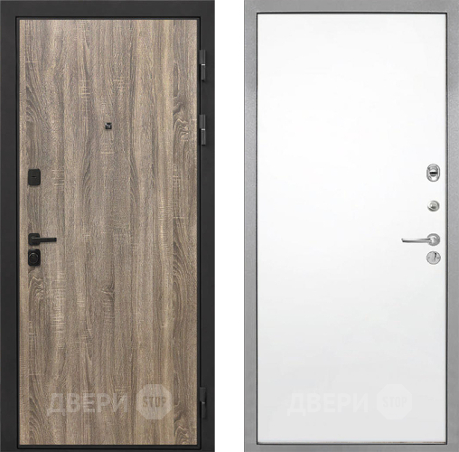 Входная металлическая Дверь Интекрон (INTECRON) Профит Black Дуб Турин Гладкая Силк Сноу в Егорьевске