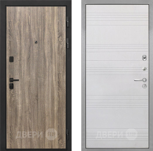 Входная металлическая Дверь Интекрон (INTECRON) Профит Black Дуб Турин ФЛ-316 Белый ясень в Егорьевске