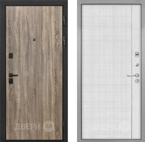 Входная металлическая Дверь Интекрон (INTECRON) Профит Black Дуб Турин В-07 с молдингом Лофт белый в Егорьевске