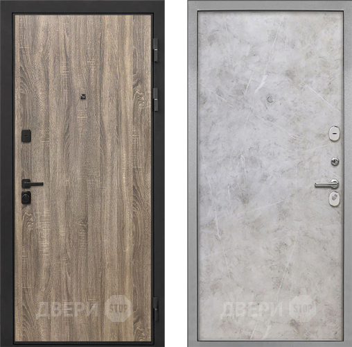 Входная металлическая Дверь Интекрон (INTECRON) Профит Black Дуб Турин Гладкая Мрамор светлый в Егорьевске
