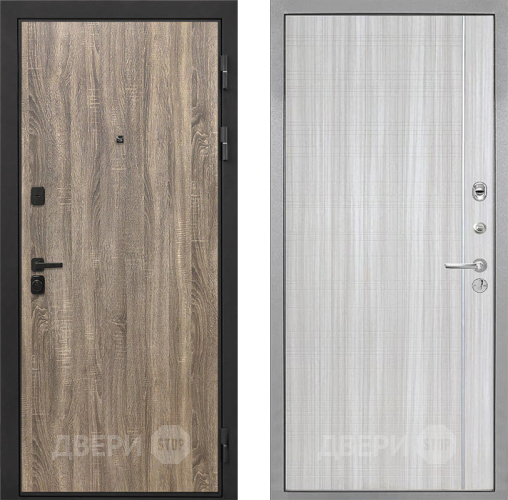 Входная металлическая Дверь Интекрон (INTECRON) Профит Black Дуб Турин В-07 с молдингом Сандал белый в Егорьевске