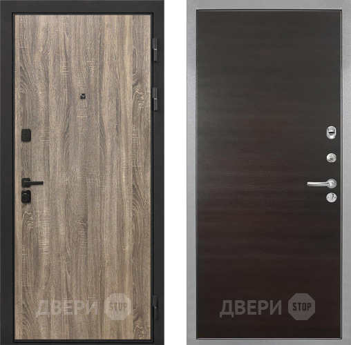 Входная металлическая Дверь Интекрон (INTECRON) Профит Black Дуб Турин Гладкая Эковенге поперечный в Егорьевске