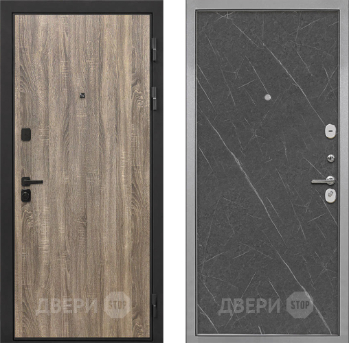 Входная металлическая Дверь Интекрон (INTECRON) Профит Black Дуб Турин Гладкая Гранит лава оникс в Егорьевске