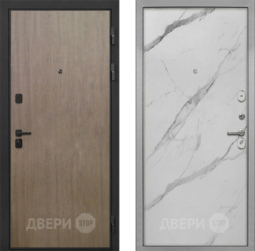 Входная металлическая Дверь Интекрон (INTECRON) Профит Black Венге Коричневый Гладкая Мрамор натуральный арктик в Егорьевске