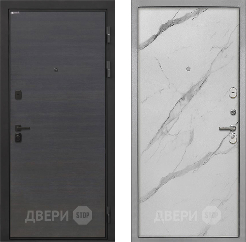 Входная металлическая Дверь Интекрон (INTECRON) Профит Black Эковенге Гладкая Мрамор натуральный арктик в Егорьевске