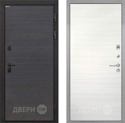 Входная металлическая Дверь Интекрон (INTECRON) Профит Black Эковенге Гладкая Дуб сильвер поперечный в Егорьевске