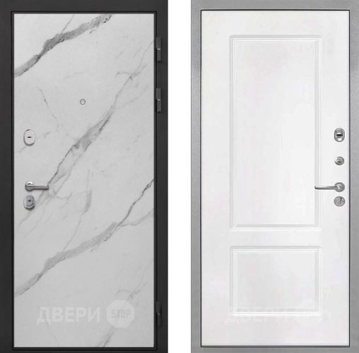 Входная металлическая Дверь Интекрон (INTECRON) Гектор Мрамор Арктик КВ-2 Белый матовый в Егорьевске