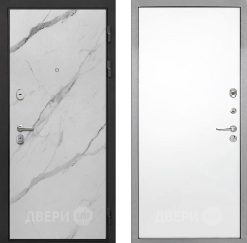 Входная металлическая Дверь Интекрон (INTECRON) Гектор Мрамор Арктик Гладкая Силк Сноу в Егорьевске