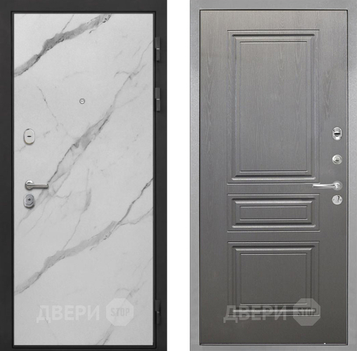 Входная металлическая Дверь Интекрон (INTECRON) Гектор Мрамор Арктик ФЛ-243 Графит вуд дуб в Егорьевске