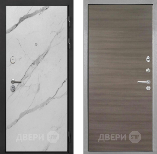 Входная металлическая Дверь Интекрон (INTECRON) Гектор Мрамор Арктик Гладкая Дуб тоскано поперечный в Егорьевске