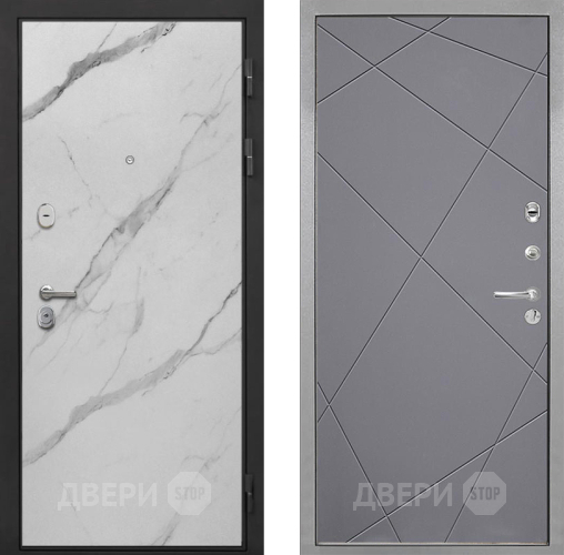 Входная металлическая Дверь Интекрон (INTECRON) Гектор Мрамор Арктик Лучи-М Графит софт в Егорьевске