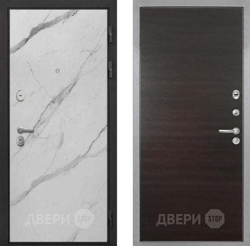 Входная металлическая Дверь Интекрон (INTECRON) Гектор Мрамор Арктик Гладкая Эковенге поперечный в Егорьевске