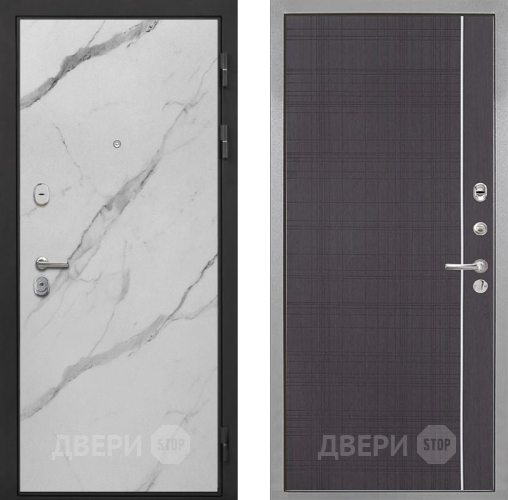 Входная металлическая Дверь Интекрон (INTECRON) Гектор Мрамор Арктик В-07 с молдингом Венге в Егорьевске