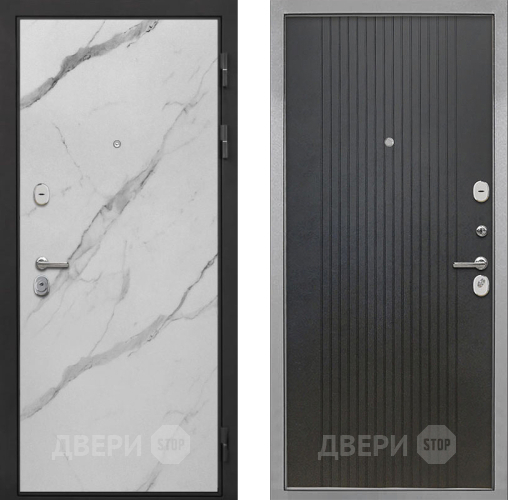 Входная металлическая Дверь Интекрон (INTECRON) Гектор Мрамор Арктик ФЛ-295 Лофт черный в Егорьевске