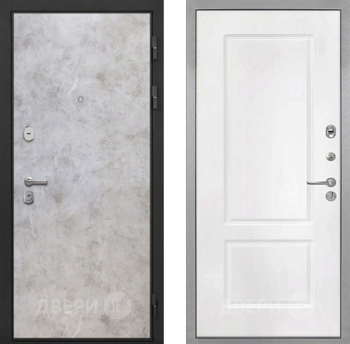 Входная металлическая Дверь Интекрон (INTECRON) Гектор Мрамор Светлый КВ-2 Белый матовый в Егорьевске