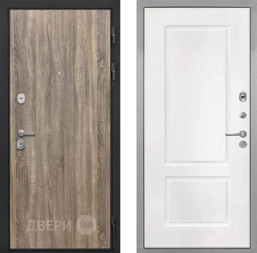 Входная металлическая Дверь Интекрон (INTECRON) Гектор Дуб Турин КВ-2 Белый матовый в Егорьевске