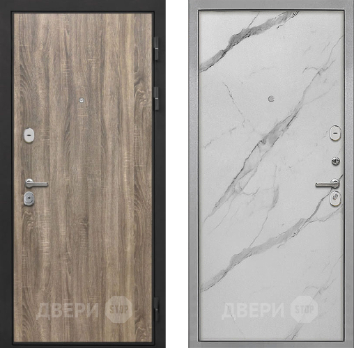 Входная металлическая Дверь Интекрон (INTECRON) Гектор Дуб Турин Гладкая Мрамор натуральный арктик в Егорьевске